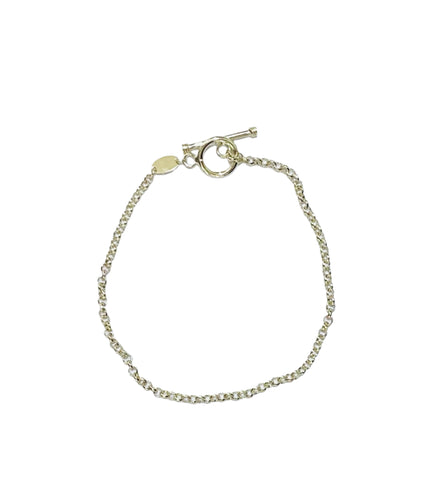 Sterling Silver Fine Rolo Chain Bracelet with Toggle Clasp