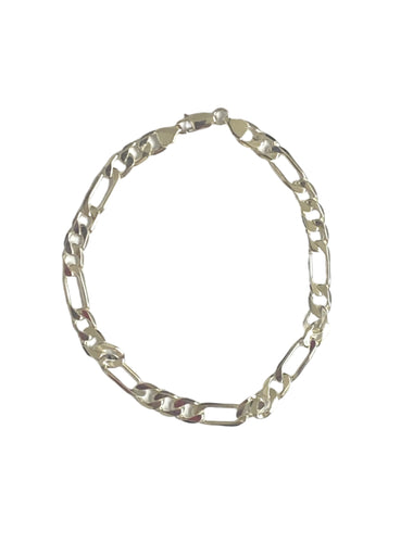 Sterling Silver Figaro Chain Bracelet 23cm length