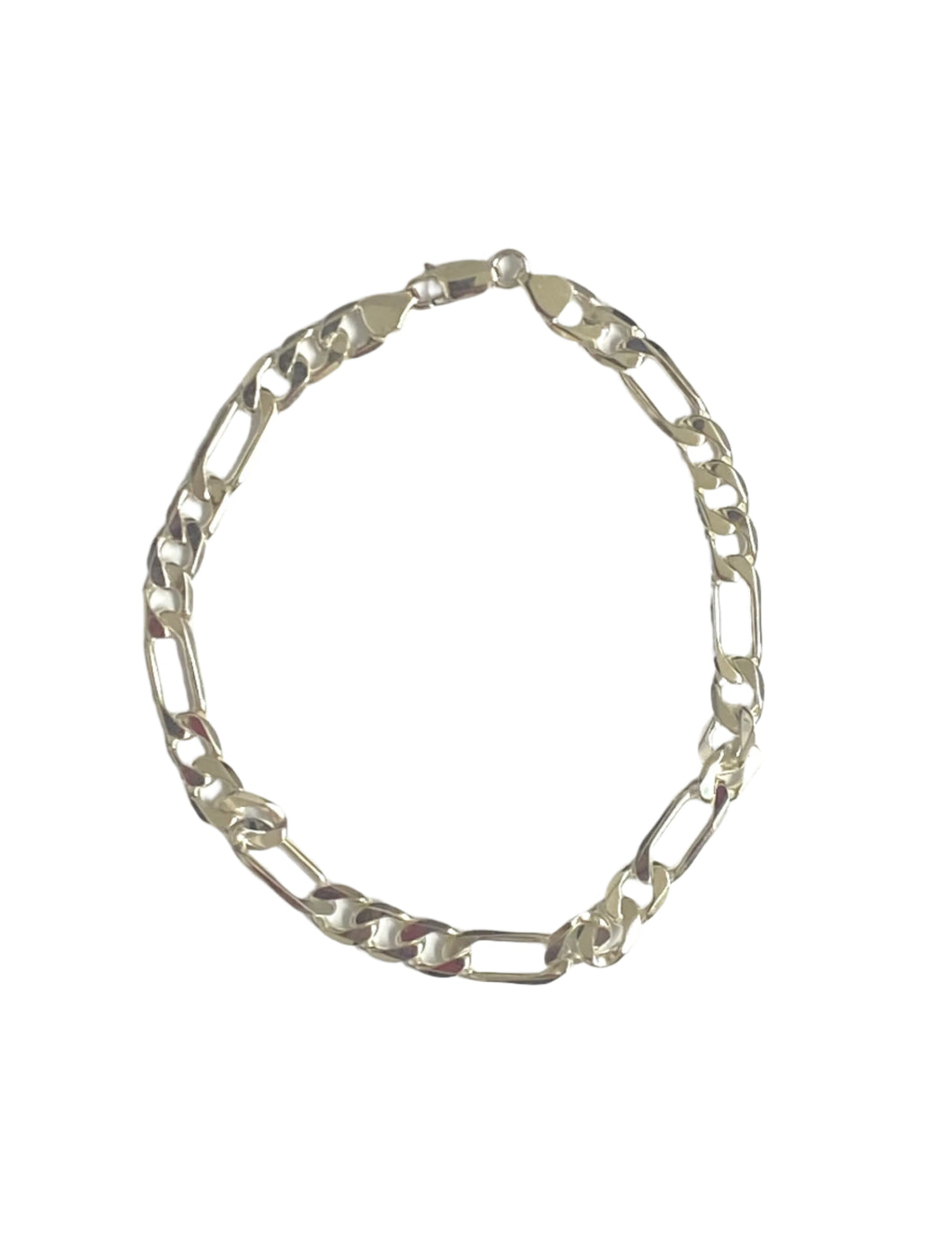 Sterling Silver Figaro Chain Bracelet 23cm length