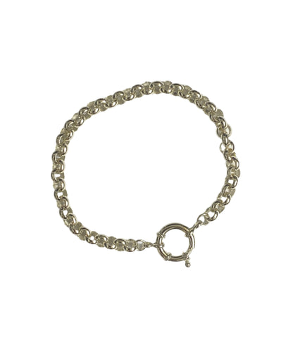 Sterling Silver Rolo Chain Bracelet, with Spring ring Clasp