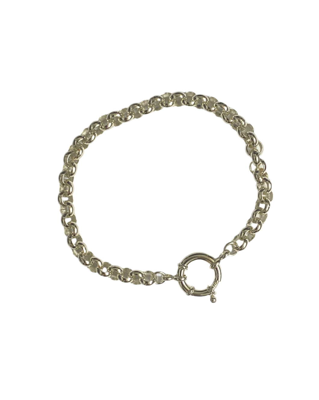 Sterling Silver Rolo Chain Bracelet, with Spring ring Clasp