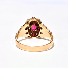 Antique Rose Gold Seed Pearl and Pink Tourmaline Ring