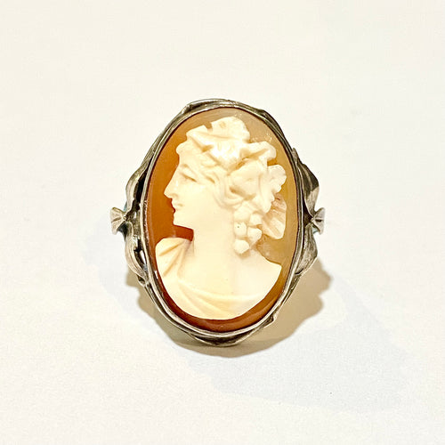 Sterling Silver Conch Shell Cameo Ring by Dorothy Wager