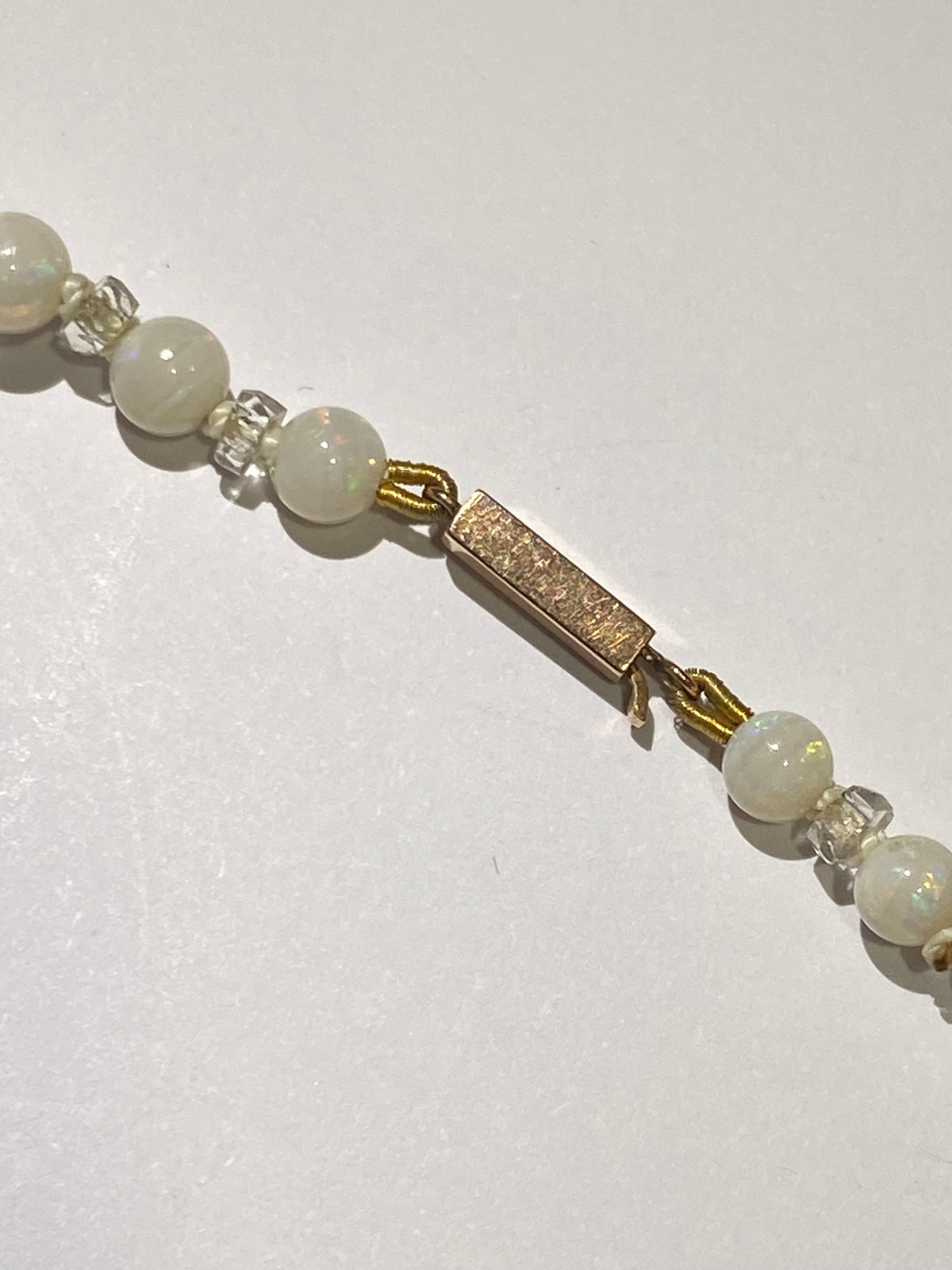 Antique Victorian Australian white Opal and Crystal Necklace