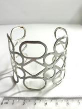 Sterling Silver Open Cuff with Geometric shapes