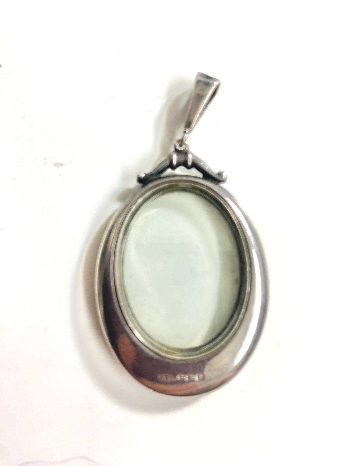 Sterling silver, black and ENAMEL glass locket