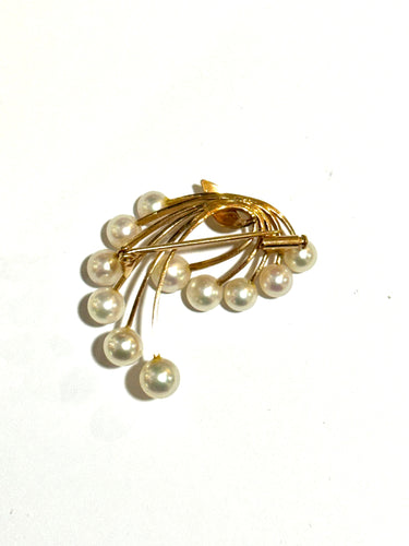 14ct Cultured Japanese Pearl Brooch