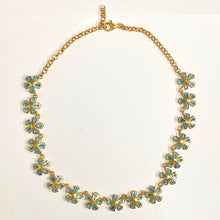 Sterling Silver Gold Plated Blue Topaz Daisy Necklace
