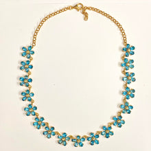 Sterling Silver Gold Plated Blue Topaz Daisy Necklace