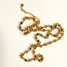 Sterling Silver Gold Plate Multi Gemstone Necklace