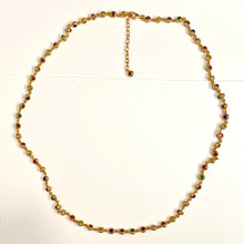 Sterling Silver Gold Plate Multi Gemstone Necklace
