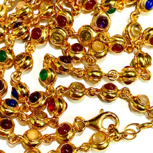 Sterling Silver Gold Plate Multi Gemstone Necklace