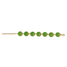 Sterling Silver Gold Plated Emerald Cluster Bracelet