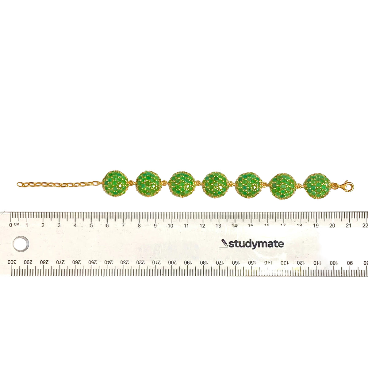 Sterling Silver Gold Plated Emerald Cluster Bracelet