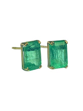 0.8ct Emerald Stud Earrings in 9ct Yellow Gold