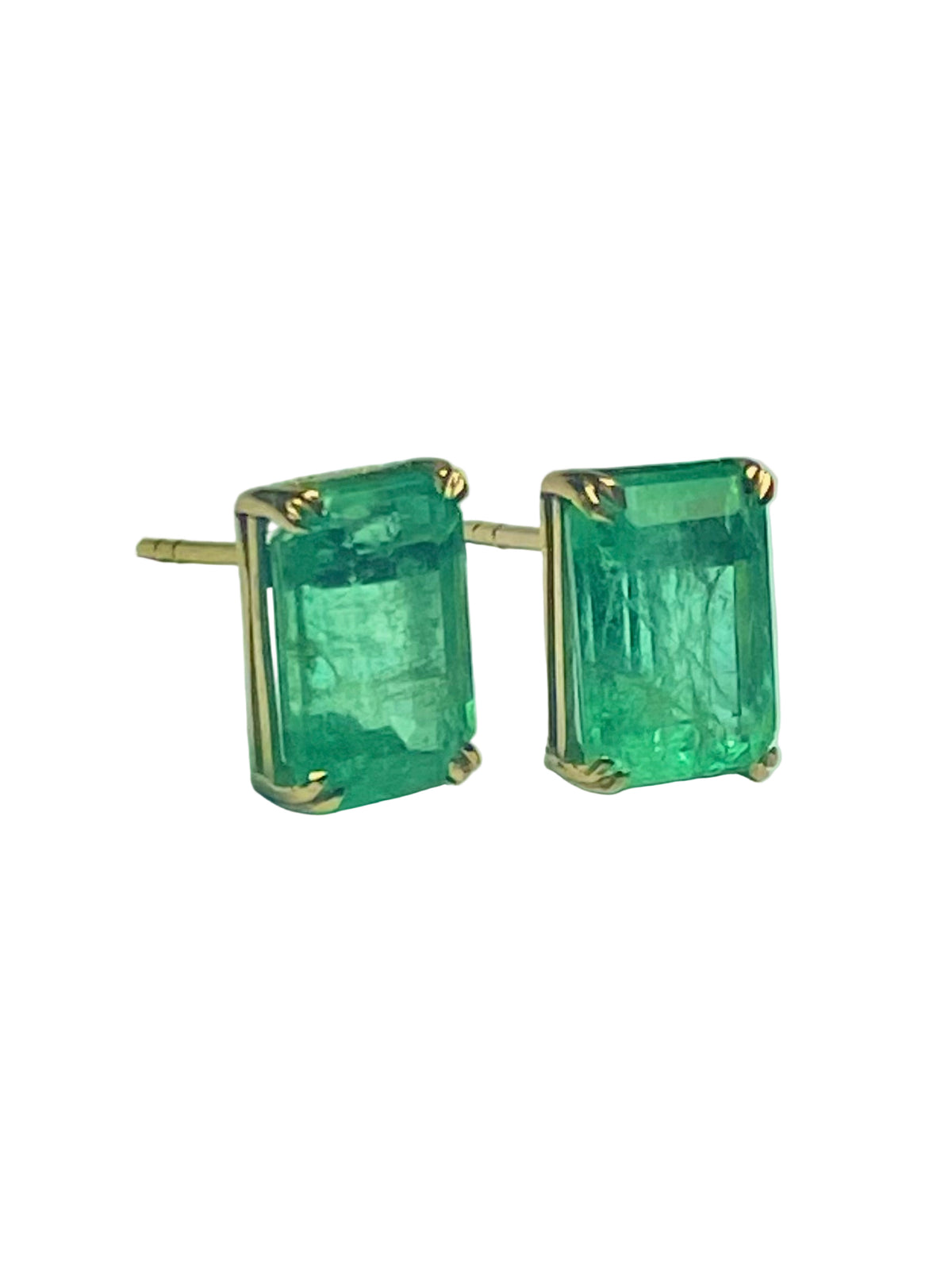 1.6ct Emerald Stud Earrings in 9ct Yellow Gold