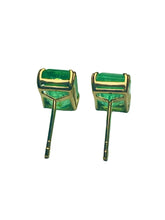 0.8ct Emerald Stud Earrings in 9ct Yellow Gold