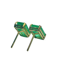 0.8ct Emerald Stud Earrings in 9ct Yellow Gold