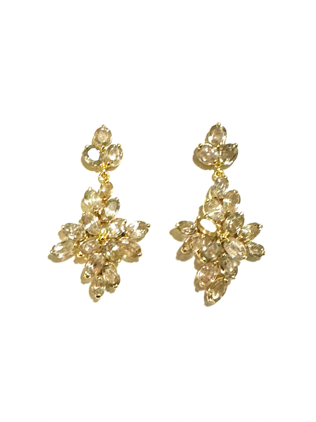 Sterling Silver Gold Plate Yellow Topaz Chandelier Earrings