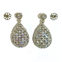 Sterling Silver White CZ Drop Earrings