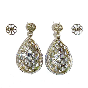 Sterling Silver White CZ Drop Earrings