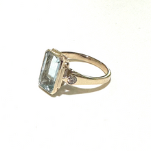 9ct White Gold 5ct Aquamarine Baguette and Diamond Ring