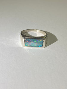 Sterling Silver Australian White Opal Inlay Ring