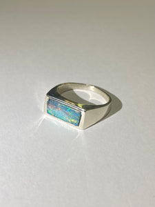 Sterling Silver Australian White Opal Inlay Ring