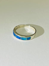 Sterling Silver Australian Black Opal Inlay Band
