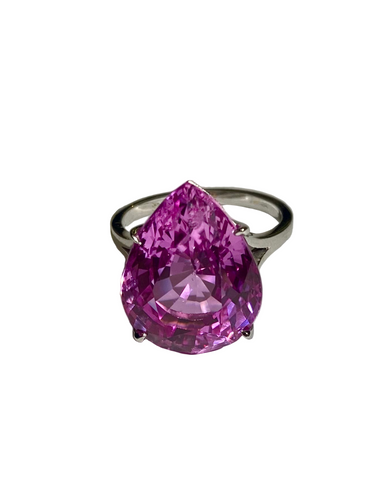 9ct White Gold 10ct Pink Topaz Ring