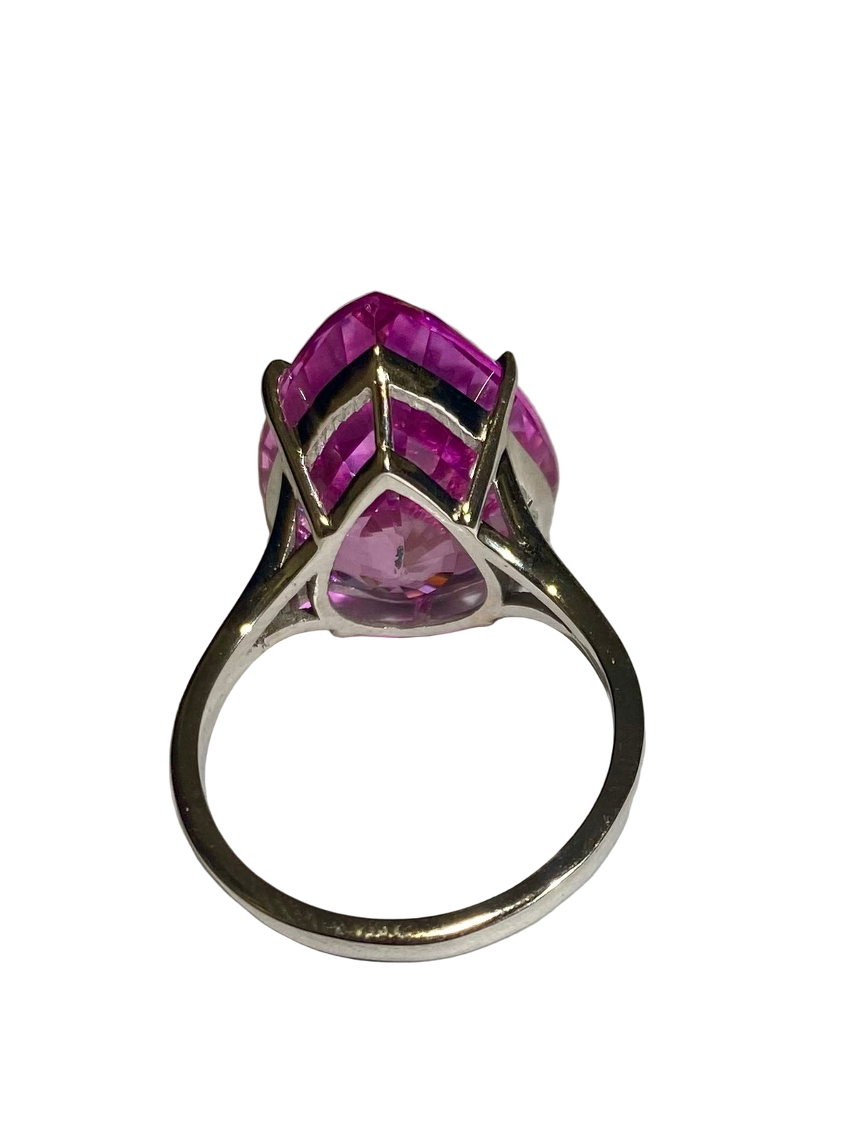 9ct White Gold 10ct Pink Topaz Ring