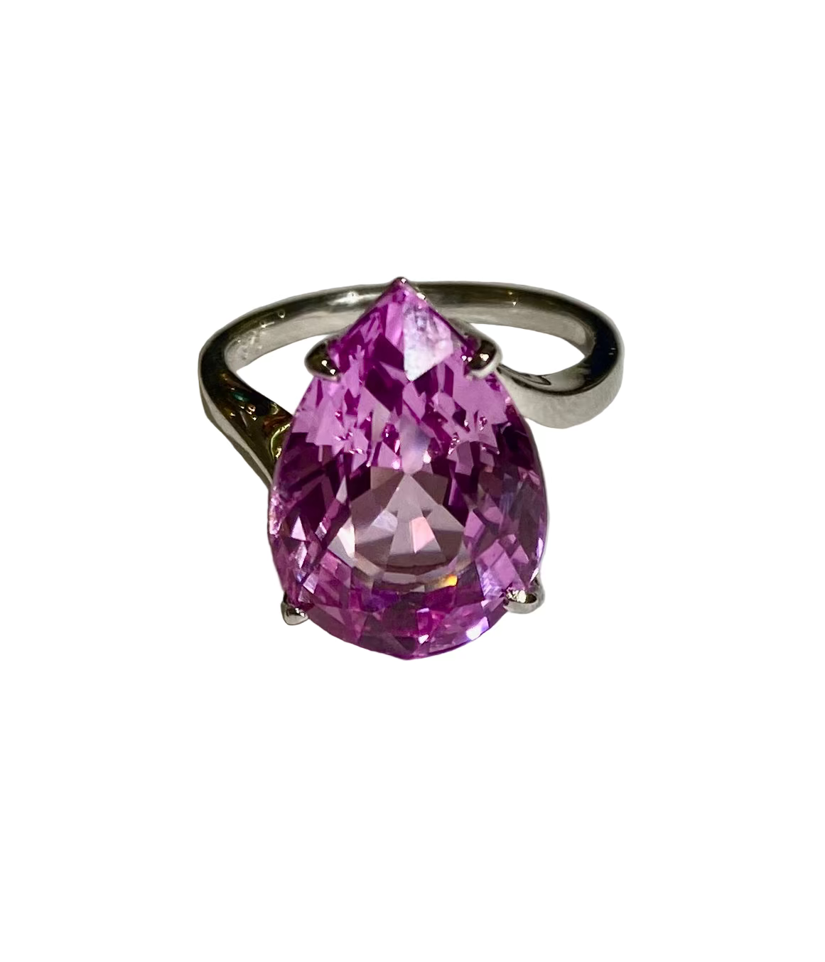 9ct White Gold 5ct Pink Topaz Ring