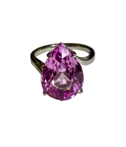 9ct White Gold 5ct Pink Topaz Ring