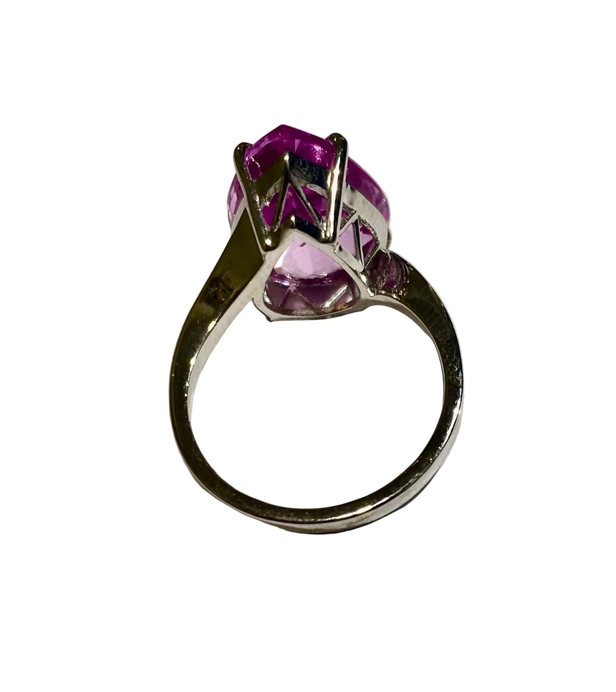 9ct White Gold 5ct Pink Topaz Ring