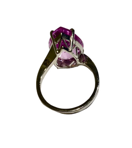 9ct White Gold 5ct Pink Topaz Ring
