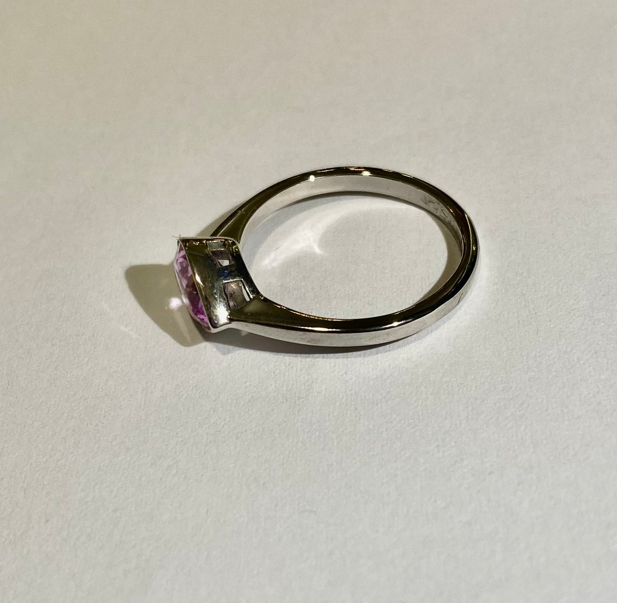 9ct White Gold, 1ct Pink Topaz Ring
