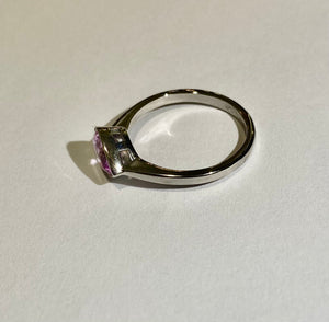 9ct White Gold, 1ct Pink Topaz Ring