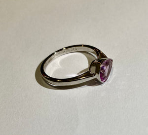 9ct White Gold, 1ct Pink Topaz Ring