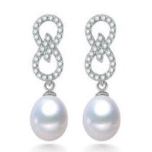 Cultured Pearl and Cubic Zirconia Earrings