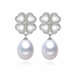 Cultured Pearl and Mother of Pearl Earrings