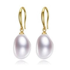 Sterling Silver Gold Plated Freshwater Pearl Earrings