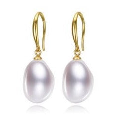 Sterling Silver Gold Plated Baroque Pearl Earrings