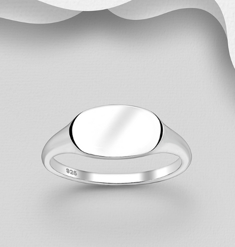 Sterling Silver Oval Signet Ring