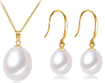 Sterling Silver Gold Plated Pearl Set