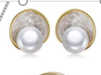 Freshwater Pearl Button Stud Earrings