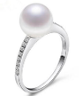 Sterling Silver Round Pearl Ring