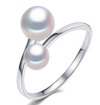 Sterling Silver Button Pearl Ring