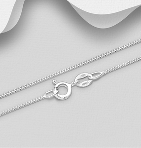 Sterling Silver 1mm Curb Chain Necklace