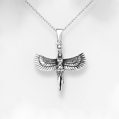 Sterling Silver Egyptian Goddess Isis Pendant