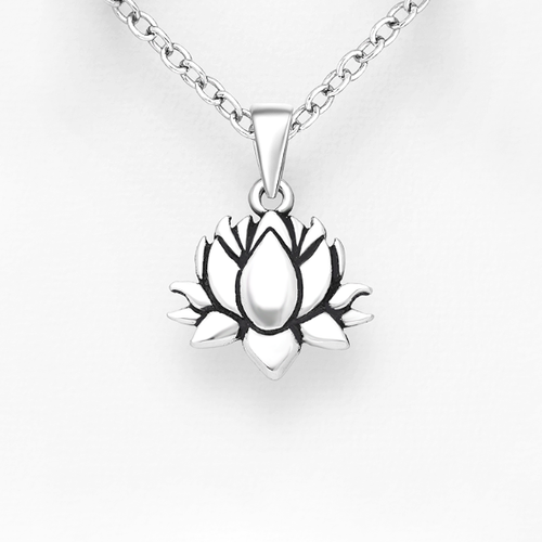 Sterling Silver Lotus Pendant